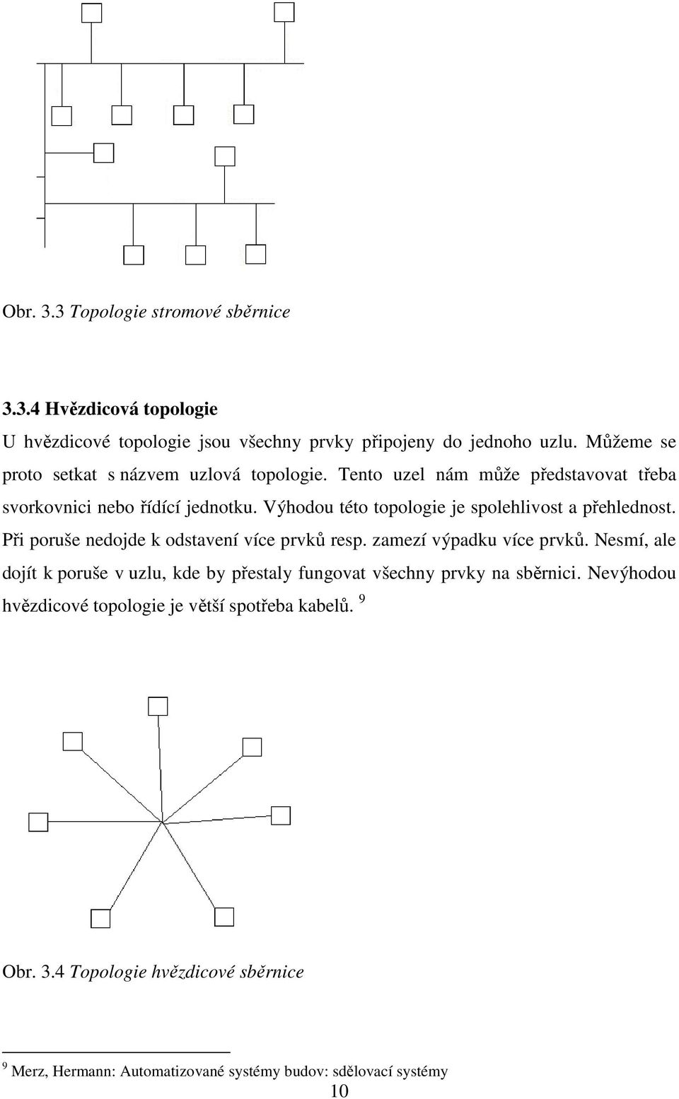 Výhodou této topologie je spolehlivost a přehlednost. Při poruše nedojde k odstavení více prvků resp. zamezí výpadku více prvků.