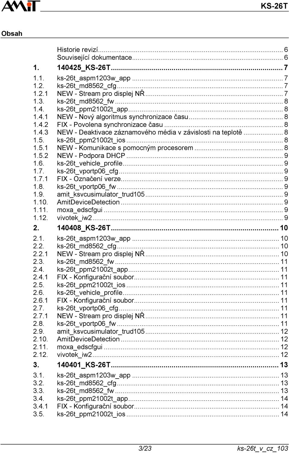 .. 8 1.5. ks-26t_ppm21002t_ios... 8 1.5.1 NEW - Komunikace s pomocným procesorem... 8 1.5.2 NEW - Podpora DHCP... 9 1.6. ks-26t_vehicle_profile... 9 1.7. ks-26t_vportp06_cfg... 9 1.7.1 FIX - Označení verze.