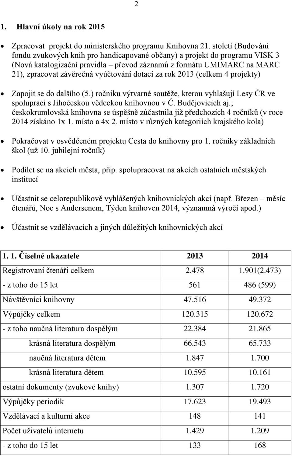 dotací za rok 2013 (celkem 4 projekty) Zapojit se do dalšího (5.) ročníku výtvarné soutěže, kterou vyhlašují Lesy ČR ve spolupráci s Jihočeskou vědeckou knihovnou v Č. Budějovicích aj.