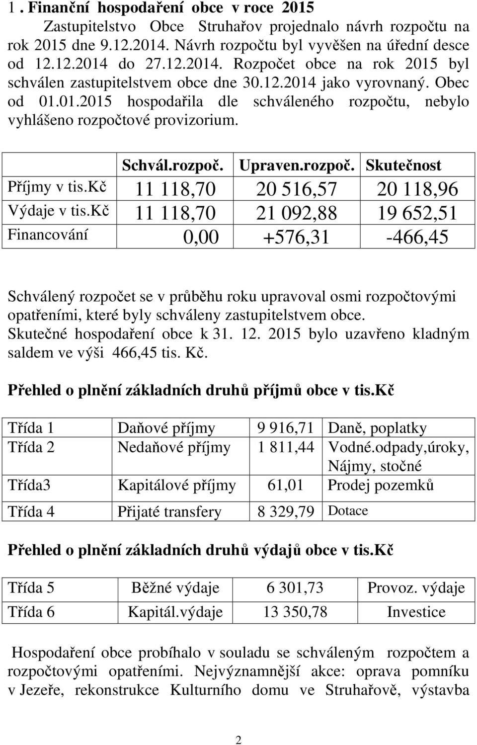 kč 11 118,70 20 516,57 20 118,96 Výdaje v tis.