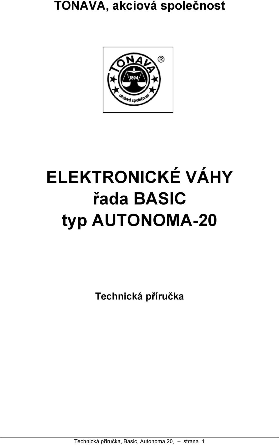 AUTONOMA-20 Technicka prırucka