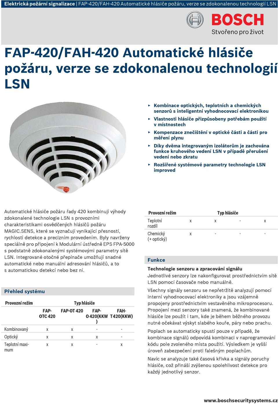 části pro měření plynu Díky dvěma integrovaným izolátorům je zachována funkce kruhového vedení LSN v případě přerušení vedení nebo zkratu Rozšířené systémové parametry technologie LSN improved