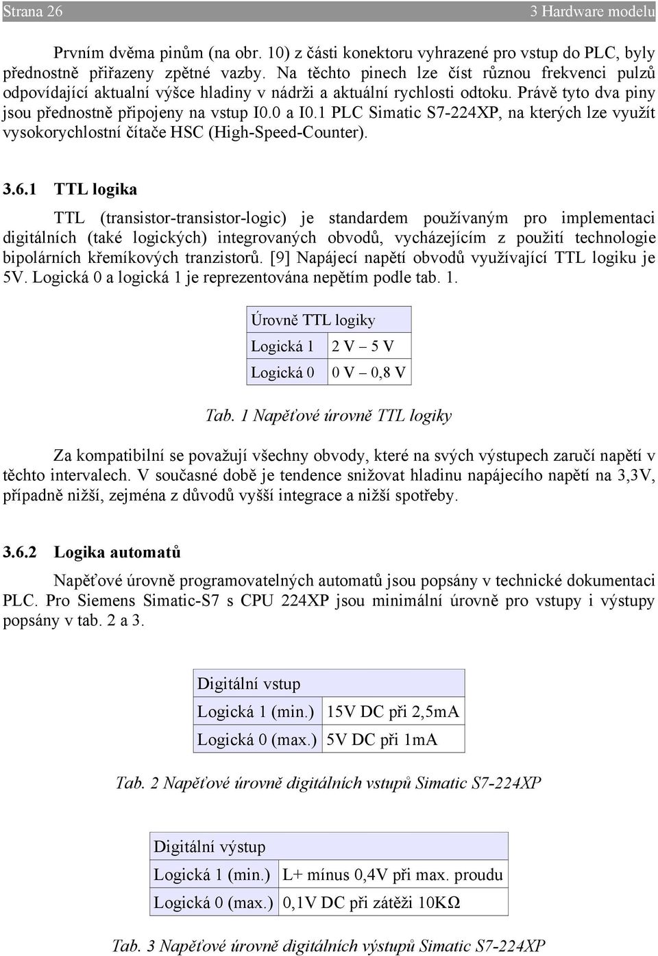 1 PLC Simatic S7-224XP, na kterých lze využít vysokorychlostní čítače HSC (High-Speed-Counter). 3.6.