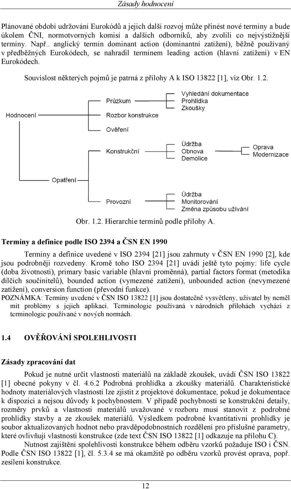 Souvislost některých pojmů je patrná z přílohy A k ISO 13822 [1], viz Obr. 1.2. Obr. 1.2. Hierarchie termínů podle přílohy A.