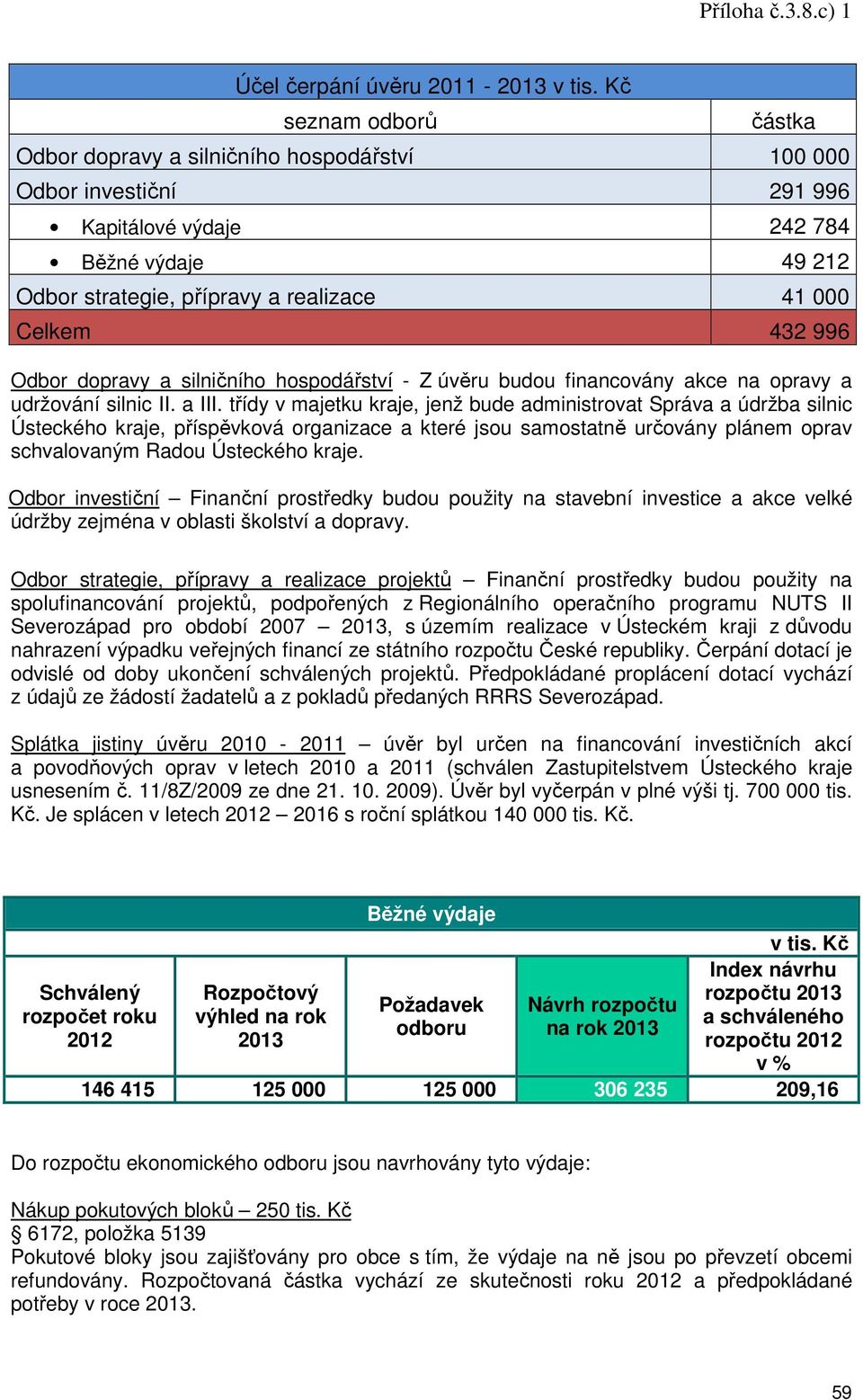 třídy v majetku kraje, jenž bude administrovat Správa a údržba silnic Ústeckého kraje, příspěvková organizace a které jsou samostatně určovány plánem oprav schvalovaným Radou Ústeckého kraje.