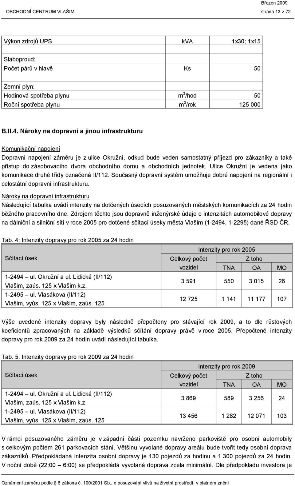 obchodního domu a obchodních jednotek. Ulice Okružní je vedena jako komunikace druhé třídy označená II/112.