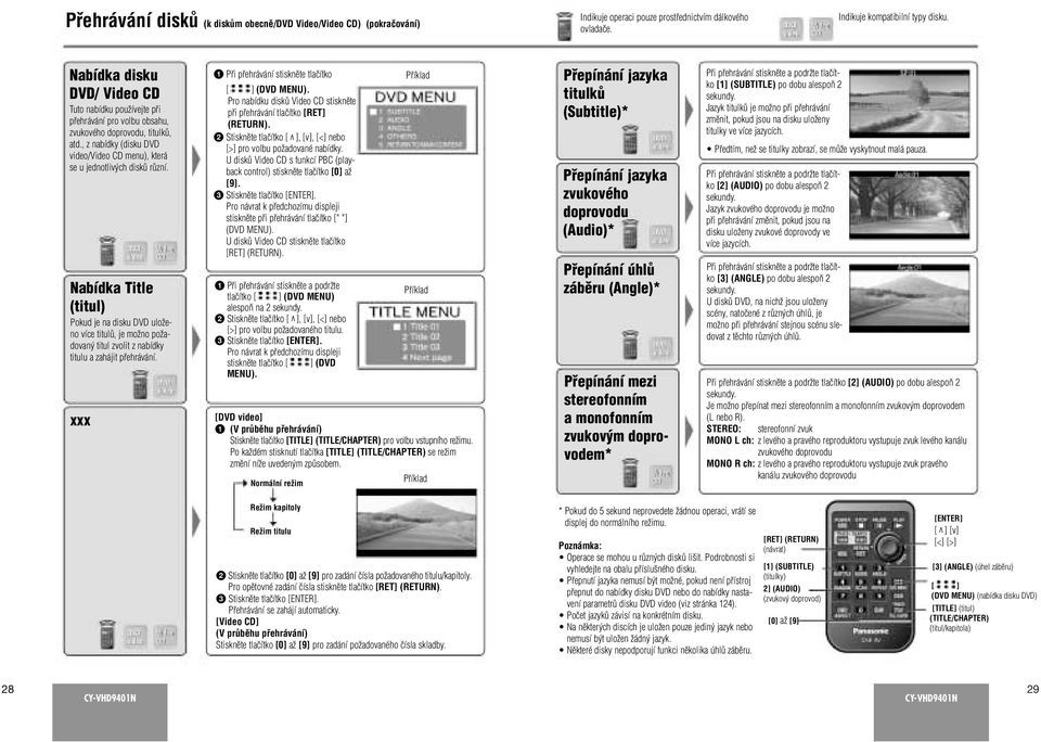 , z nabídky (disku DVD video/video CD menu), která se u jednotliv ch diskû rûzní.