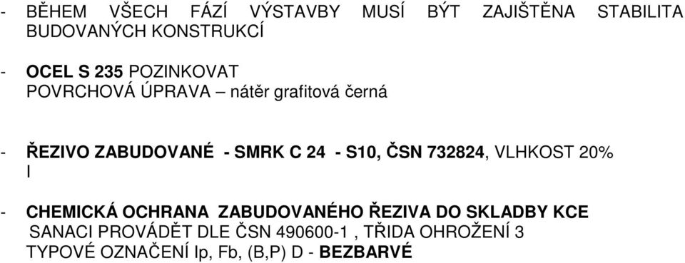 S10, ČSN 732824, VLHKOST 20% I - CHEMICKÁ OCHRANA ZABUDOVANÉHO ŘEZIVA DO SKLADBY KCE