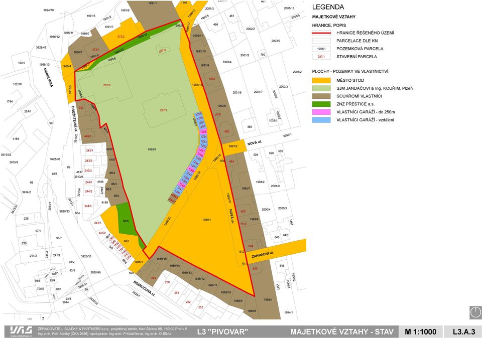1993/9 1993/4 2001/2 790 2005/2 POZEMKOVÁ PARCELA STAVEBNÍ PARCELA PLOCHY - POZEMKY VE VLASTNICTVÍ: 102/10 1794 4184 3915/33 3915/8 224/1 MERKLÍNKA 99 3913/5 DRUŽSTEVNÍ ul.