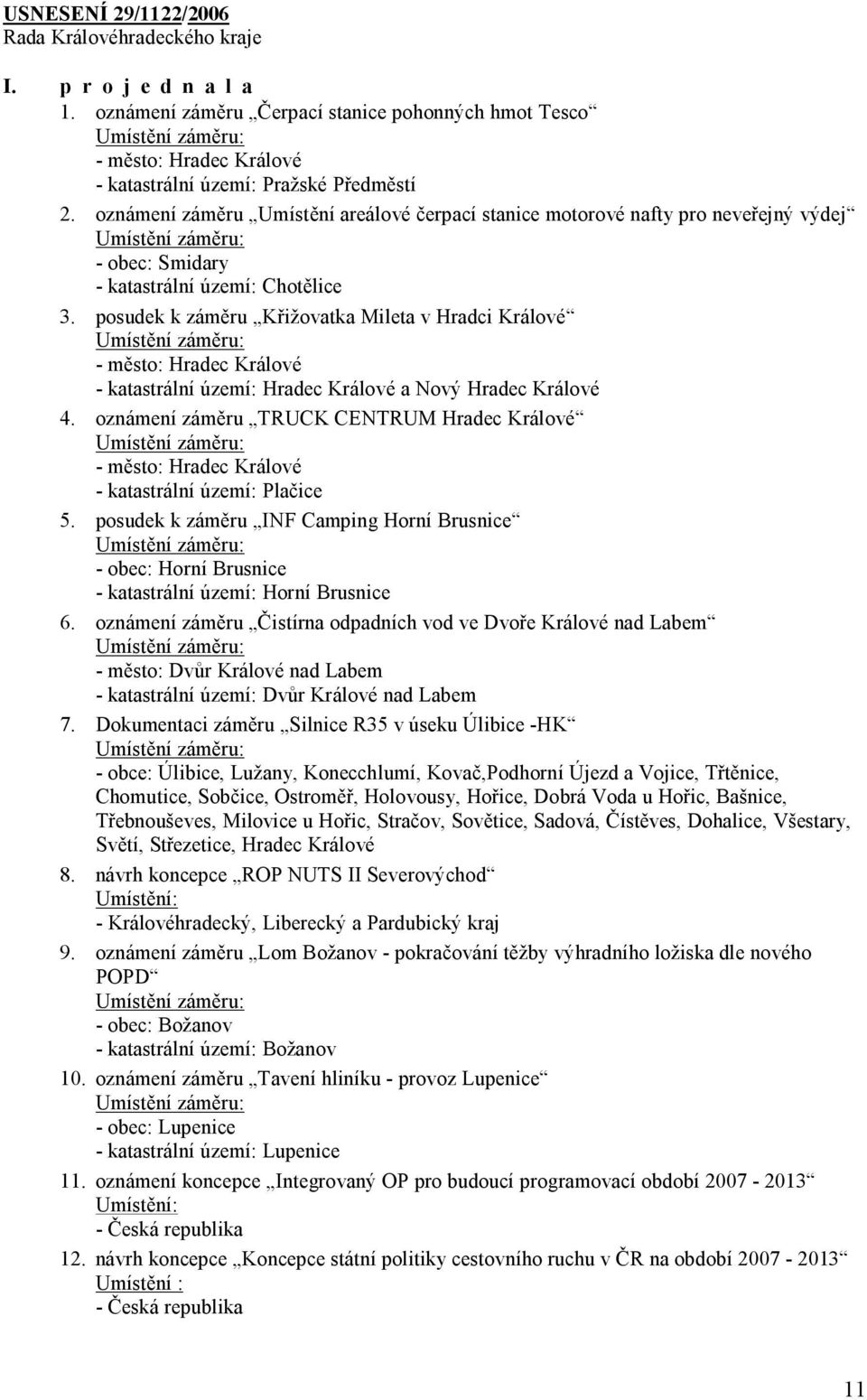 posudek k záměru Křižovatka Mileta v Hradci Králové Umístění záměru: - město: Hradec Králové - katastrální území: Hradec Králové a Nový Hradec Králové 4.