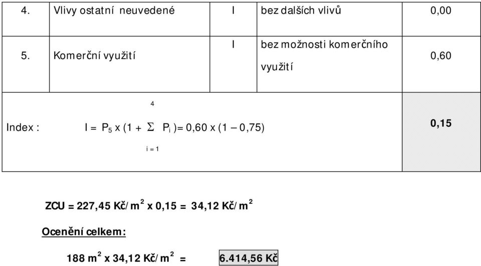 I = P 5 x (1 + P i )= 0,60 x (1 0,75) 0,15 i = 1 ZCU = 227,45 K