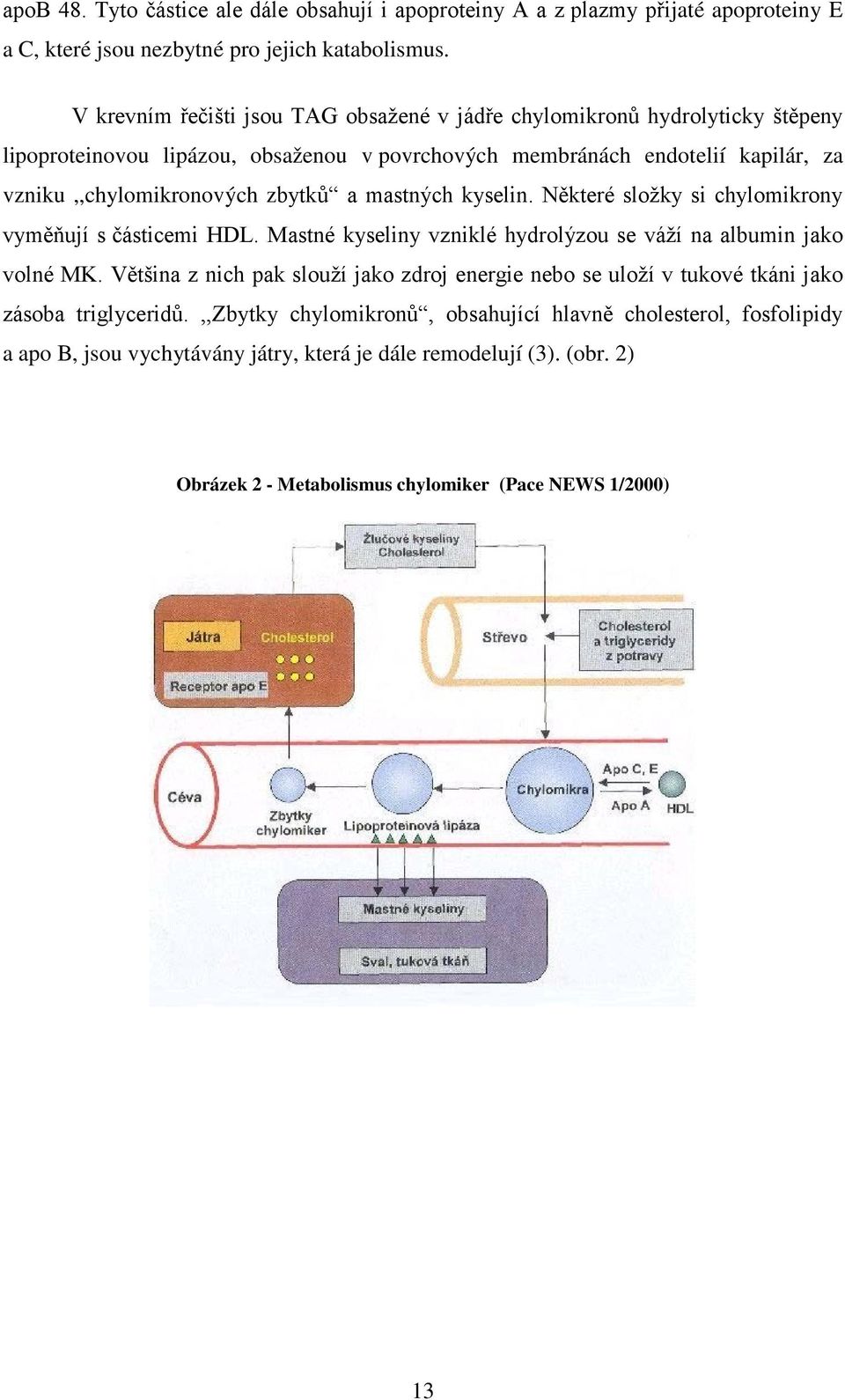 a mastných kyselin. Některé složky si chylomikrony vyměňují s částicemi HDL. Mastné kyseliny vzniklé hydrolýzou se váží na albumin jako volné MK.