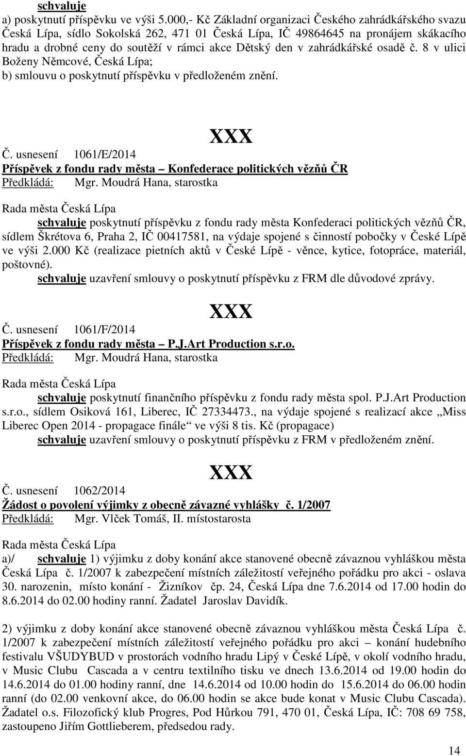 zahrádkářské osadě č. 8 v ulici Boženy Němcové, Če