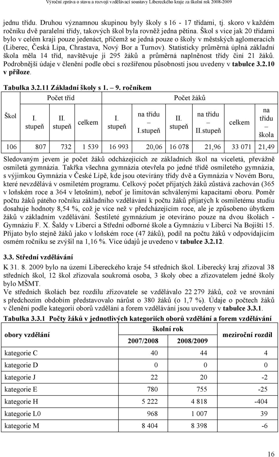 Statisticky průměrná úplná základní škola měla 14 tříd, navštěvuje ji 295 žáků a průměrná naplněnost třídy činí 21 žáků.