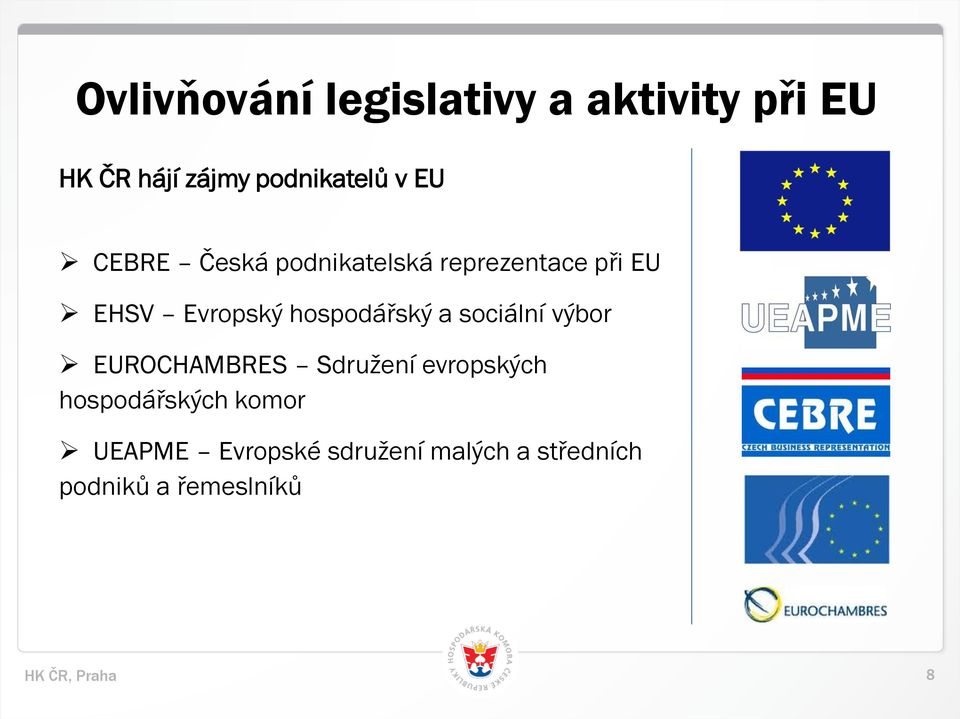 hospodářský a sociální výbor EUROCHAMBRES Sdružení evropských