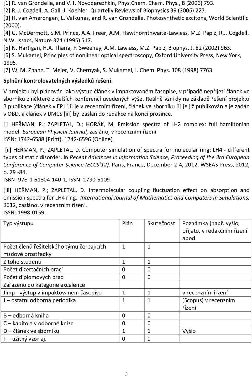 [5] N. Hartigan, H.A. Tharia, F. Sweeney, A.M. Lawless, M.Z. Papiz, Biophys. J. 82 (2002) 963. [6] S. Mukamel, Principles of nonlinear optical spectroscopy, Oxford University Press, New York, 1995.