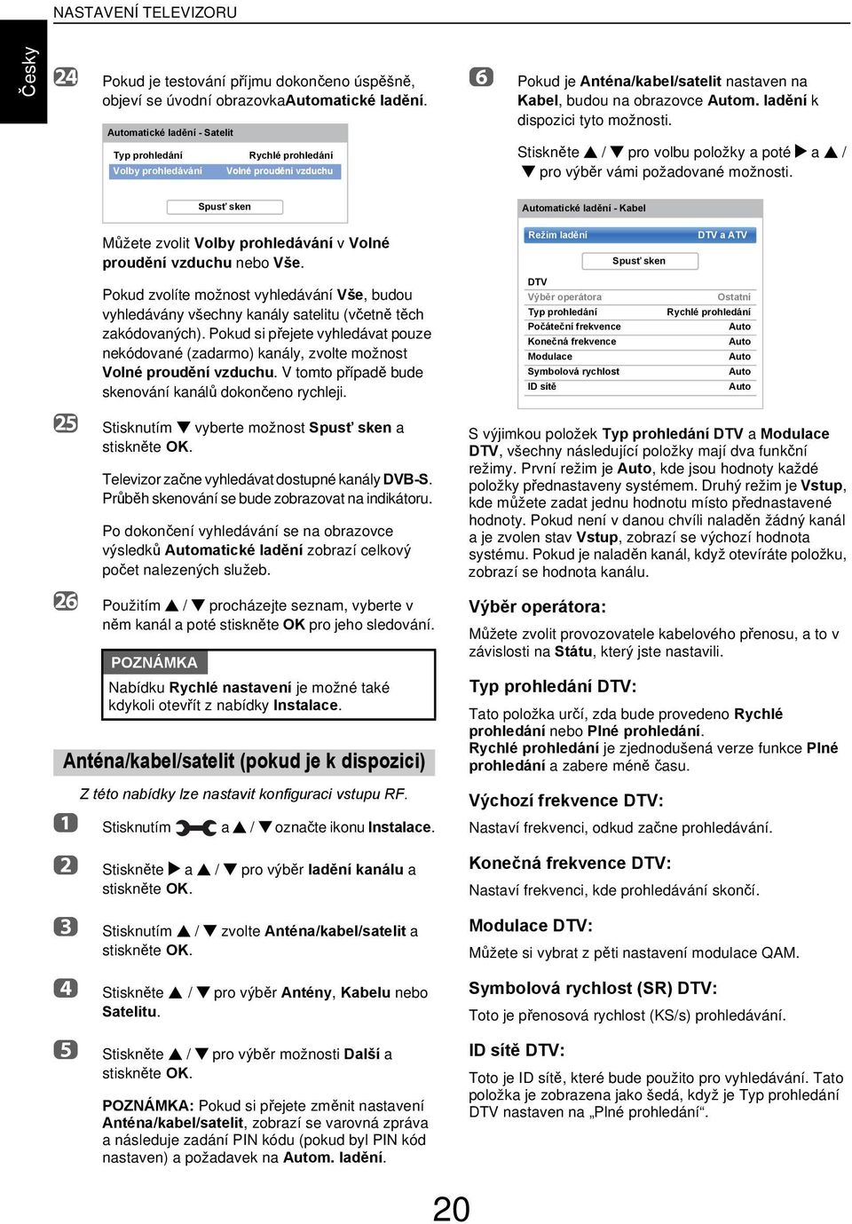 Stiskněte B / pro volu položky poté B / pro výěr vámi požovné možnosti. Spusť sken Automtiké lění - Kel y z Můžete zvolit Voly prohleávání v Volné prouění vzuhu neo Vše.