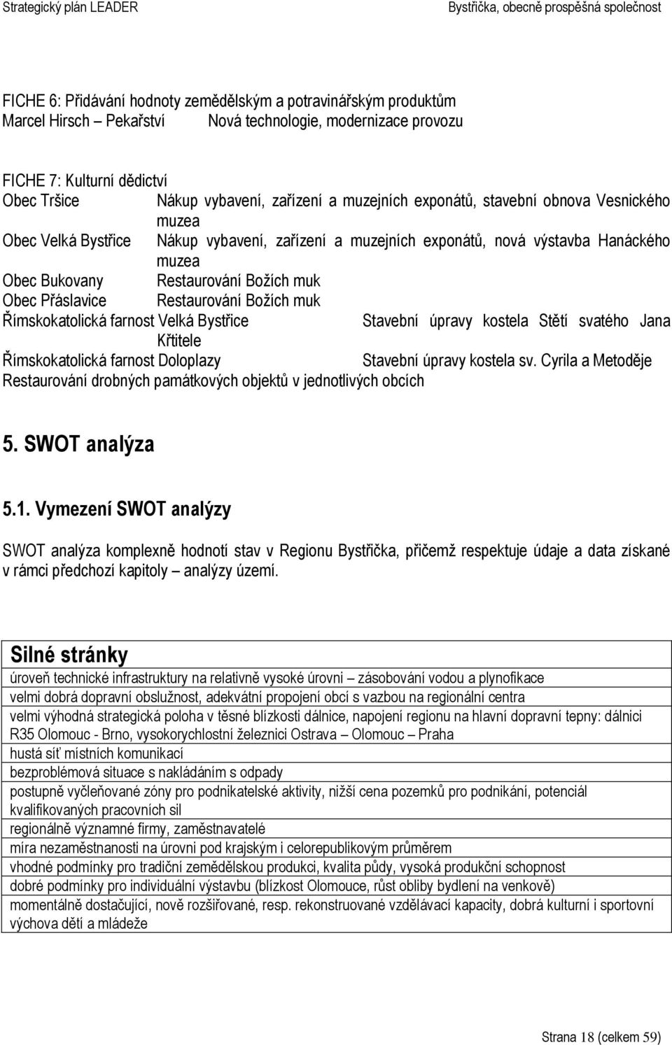 Přáslavice Restaurování Božích muk Římskokatolická farnost Velká Bystřice Stavební úpravy kostela Stětí svatého Jana Křtitele Římskokatolická farnost Doloplazy Stavební úpravy kostela sv.