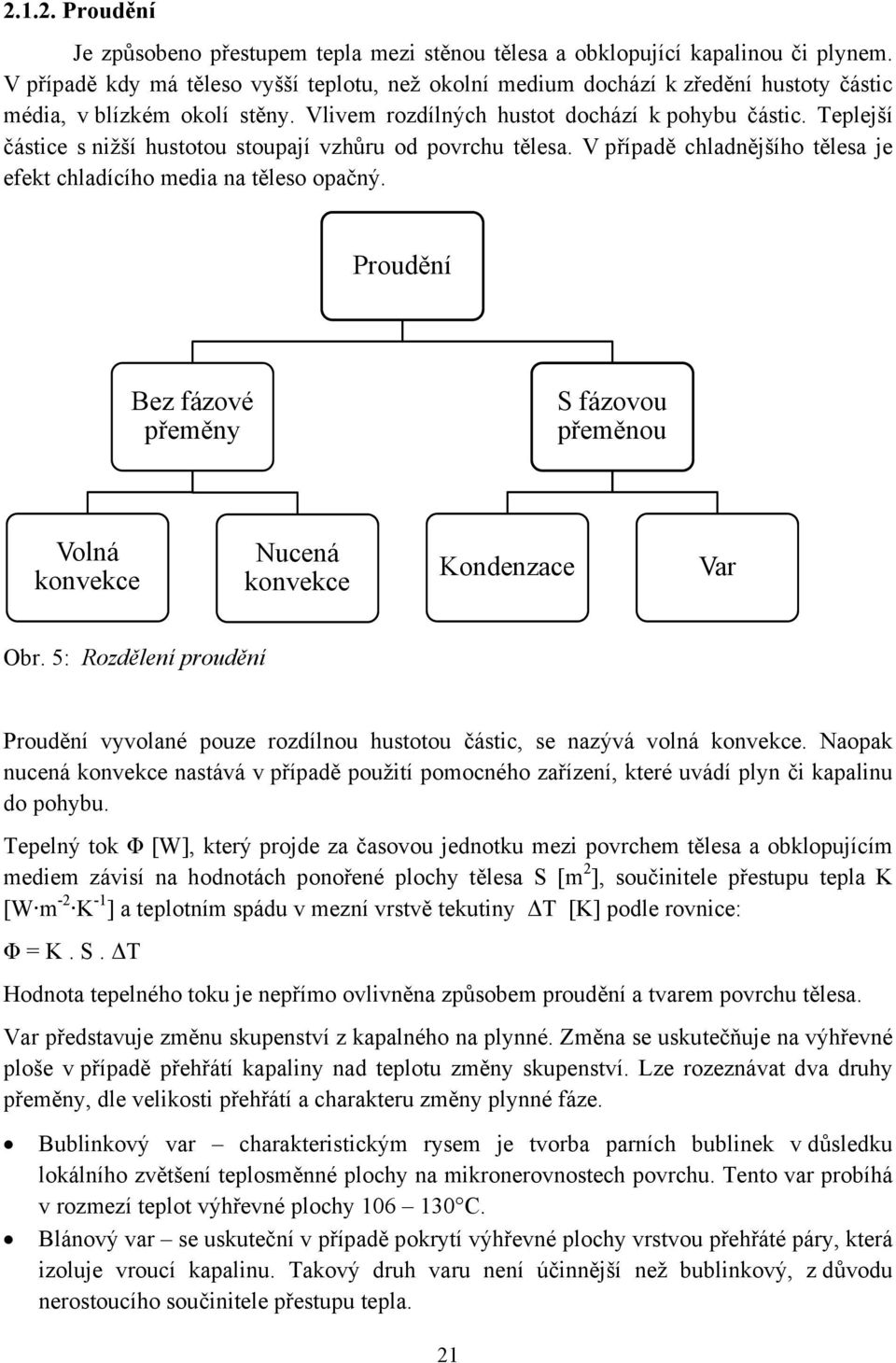 Teplejší částice s nižší hustotou stoupají vzhůru od povrchu tělesa. V případě chladnějšího tělesa je efekt chladícího media na těleso opačný.