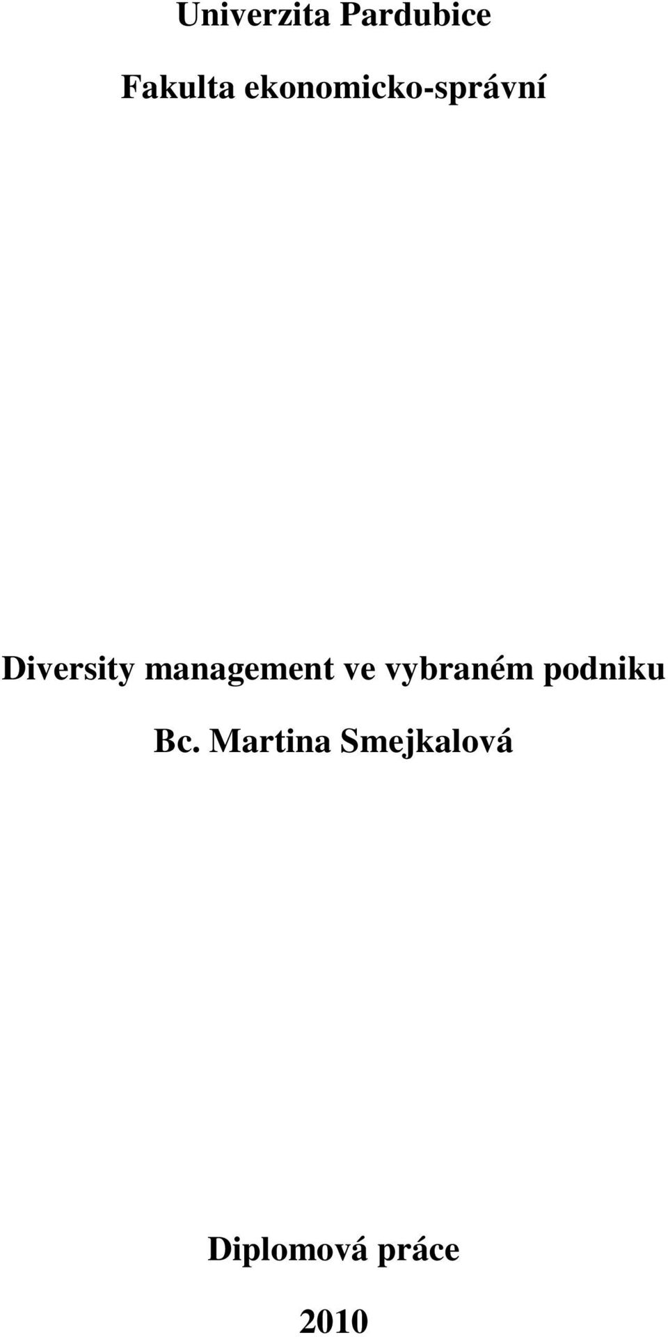 management ve vybraném podniku