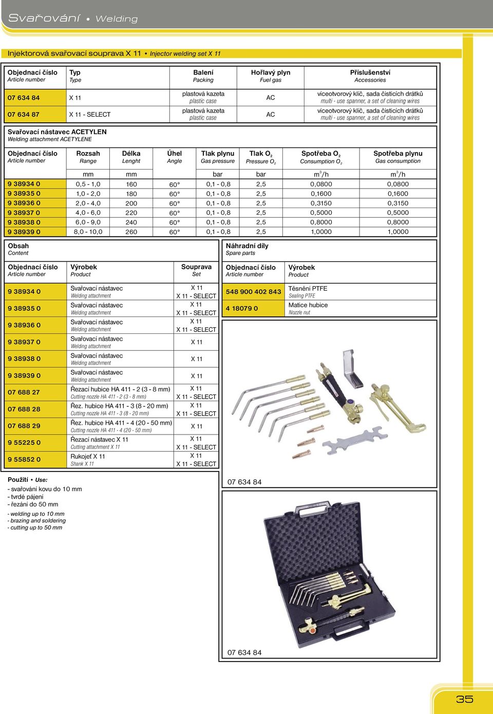 9 897 0 9 898 0 9 899 0 07 688 27 07 688 28 07 688 29 9 55225 0 9 55852 0 Řezací hubice HA 411-2 ( - 8 ) Cutting nozzle HA 411-2 ( - 8 ) Řez.