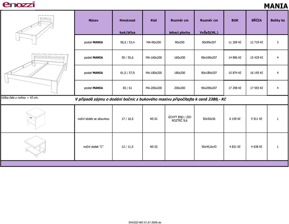Kč 5 29 Kč postel MANIA 6,5 / 57,9 MA-80x200 80x200 90x89x207 5 87 Kč 6 95 Kč postel MANIA 65 / 6 MA-200x200 200x200 90x209x207 7 298 Kč