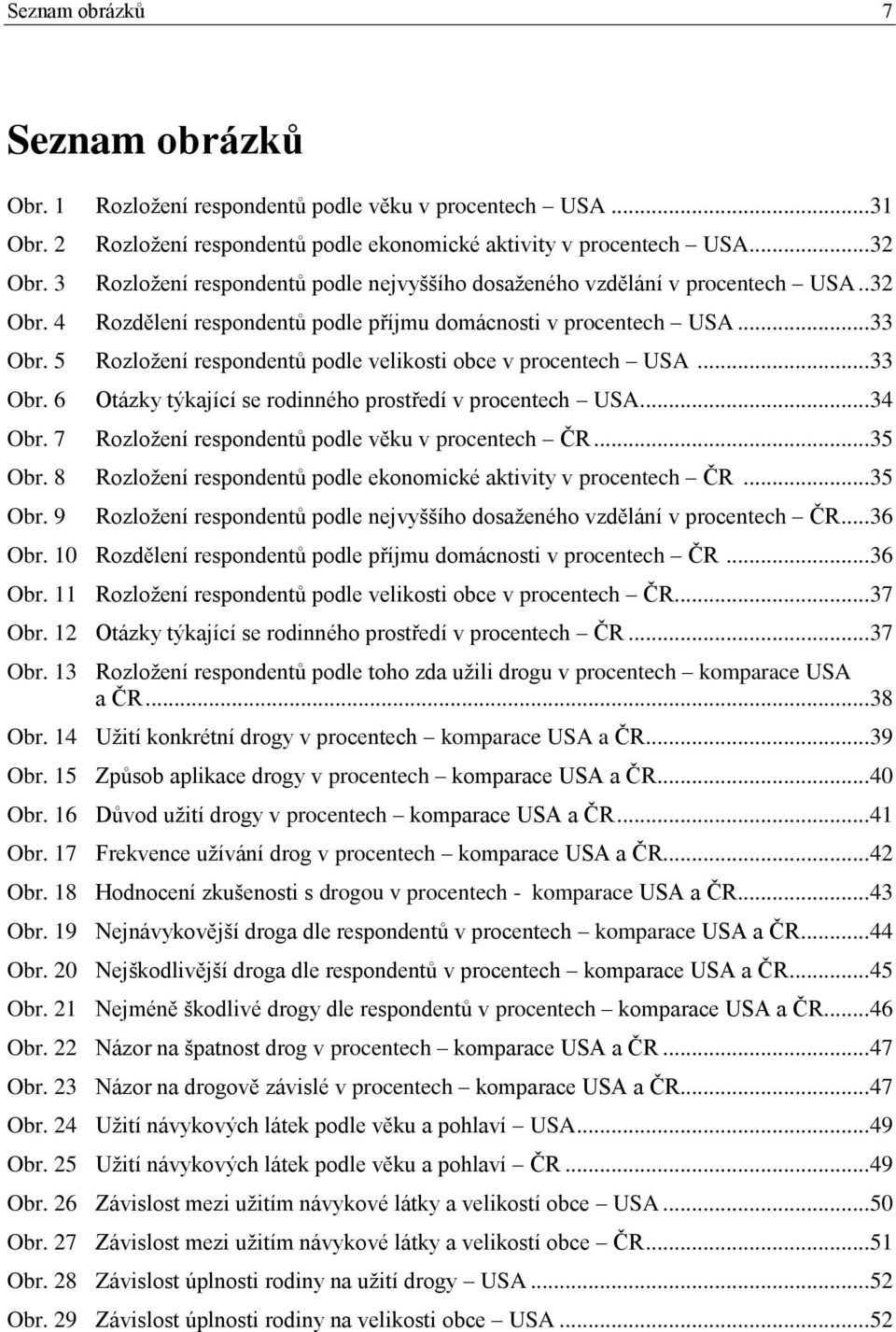 5 Rozložení respondentů podle velikosti obce v procentech USA... 33 Obr. 6 Otázky týkající se rodinného prostředí v procentech USA... 34 Obr. 7 Rozložení respondentů podle věku v procentech ČR.