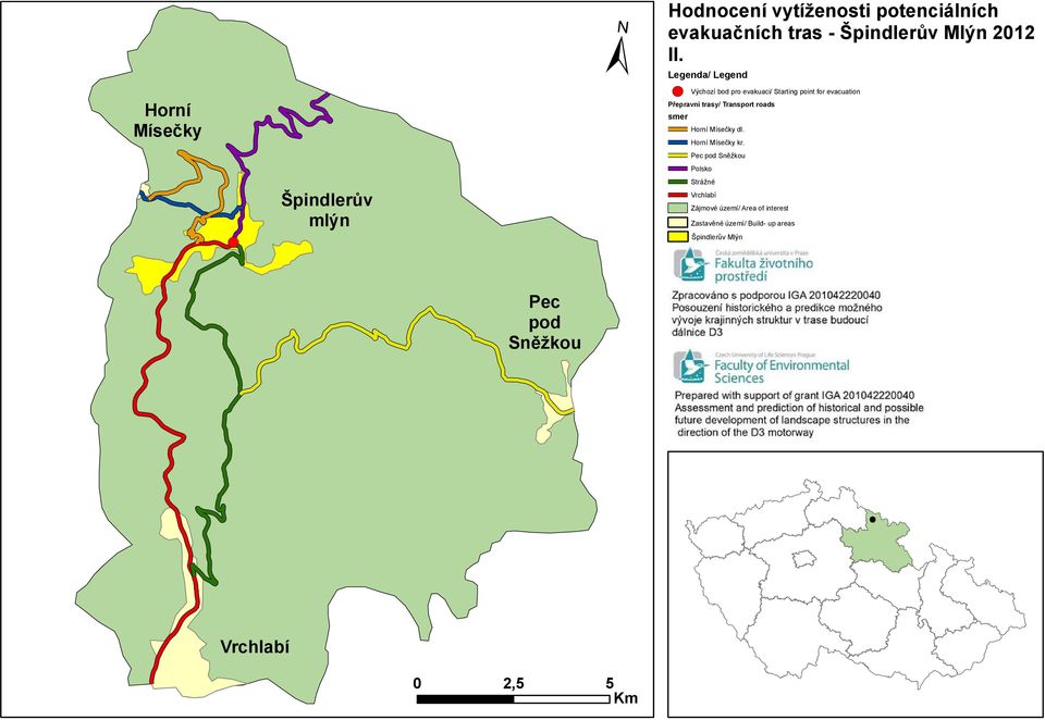 evacuation smer Horní Mísečky dl. Horní Mísečky kr.