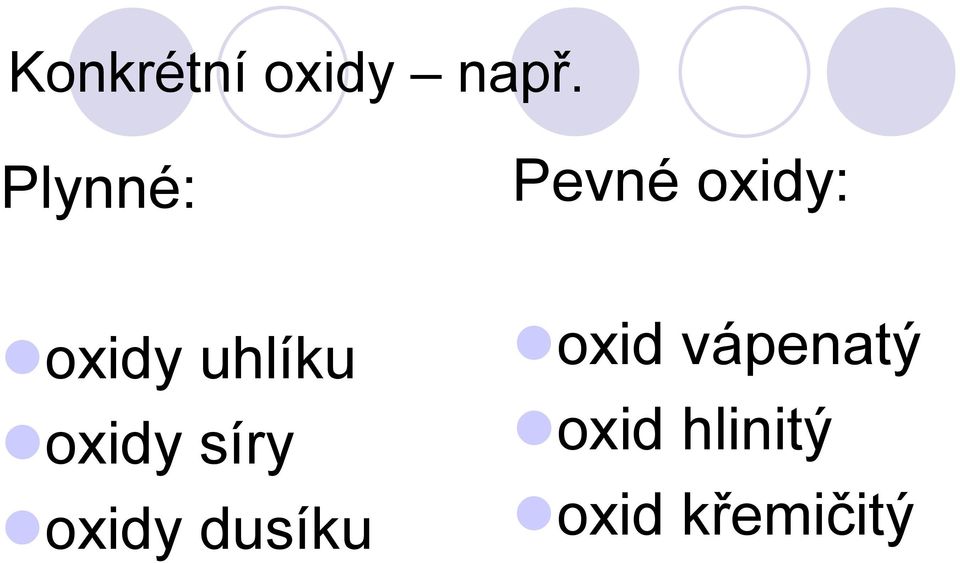 uhlíku oxidy síry oxidy dusíku