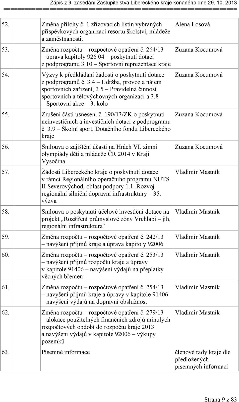 Výzvy k předkládání žádostí o poskytnutí dotace z podprogramů č. 3.4 Údržba, provoz a nájem sportovních zařízení, 3.5 Pravidelná činnost sportovních a tělovýchovných organizací a 3.8 Sportovní akce 3.