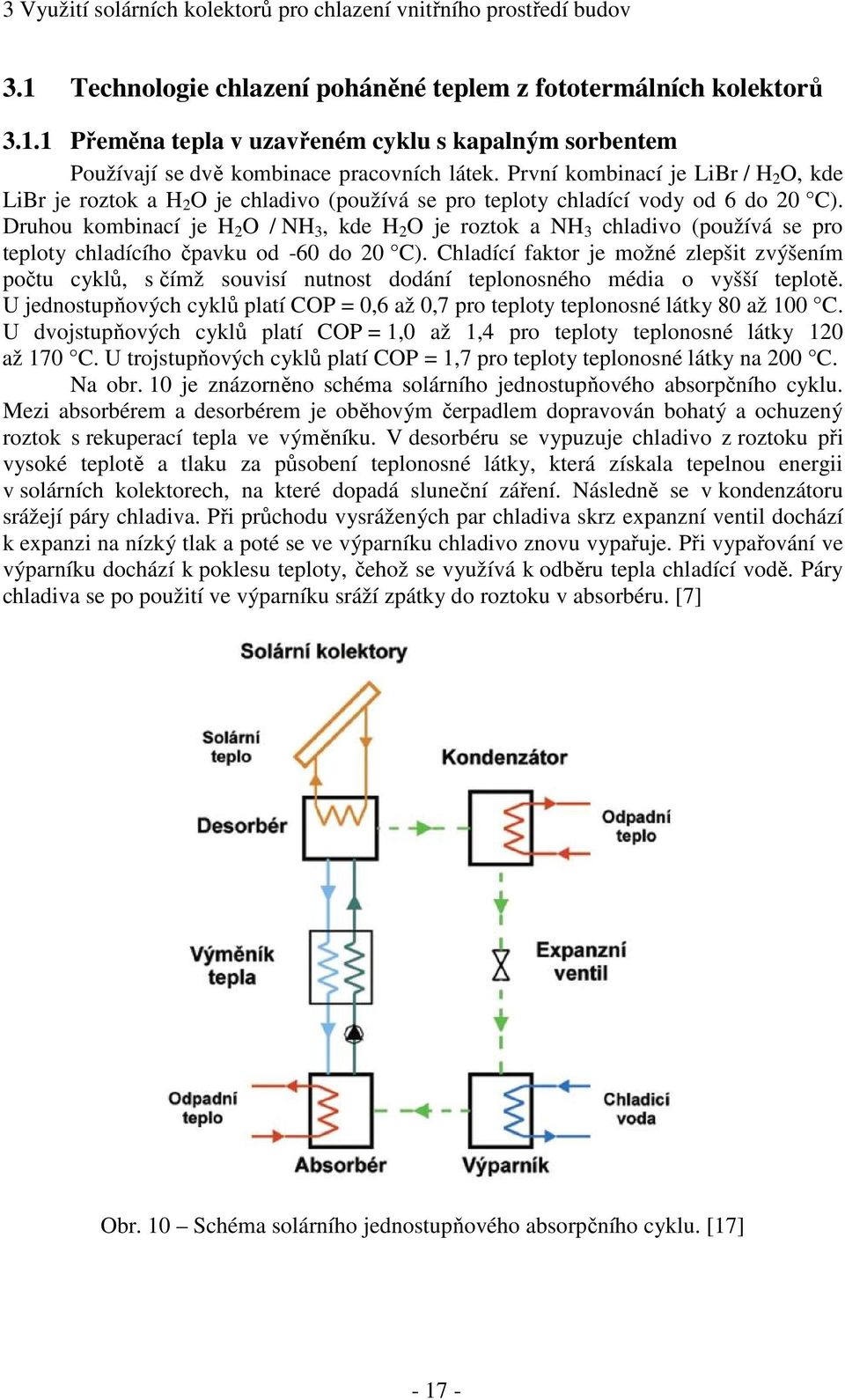 Druhou kombinací je H 2 O / NH 3, kde H 2 O je roztok a NH 3 chladivo (používá se pro teploty chladícího čpavku od -60 do 20 C).