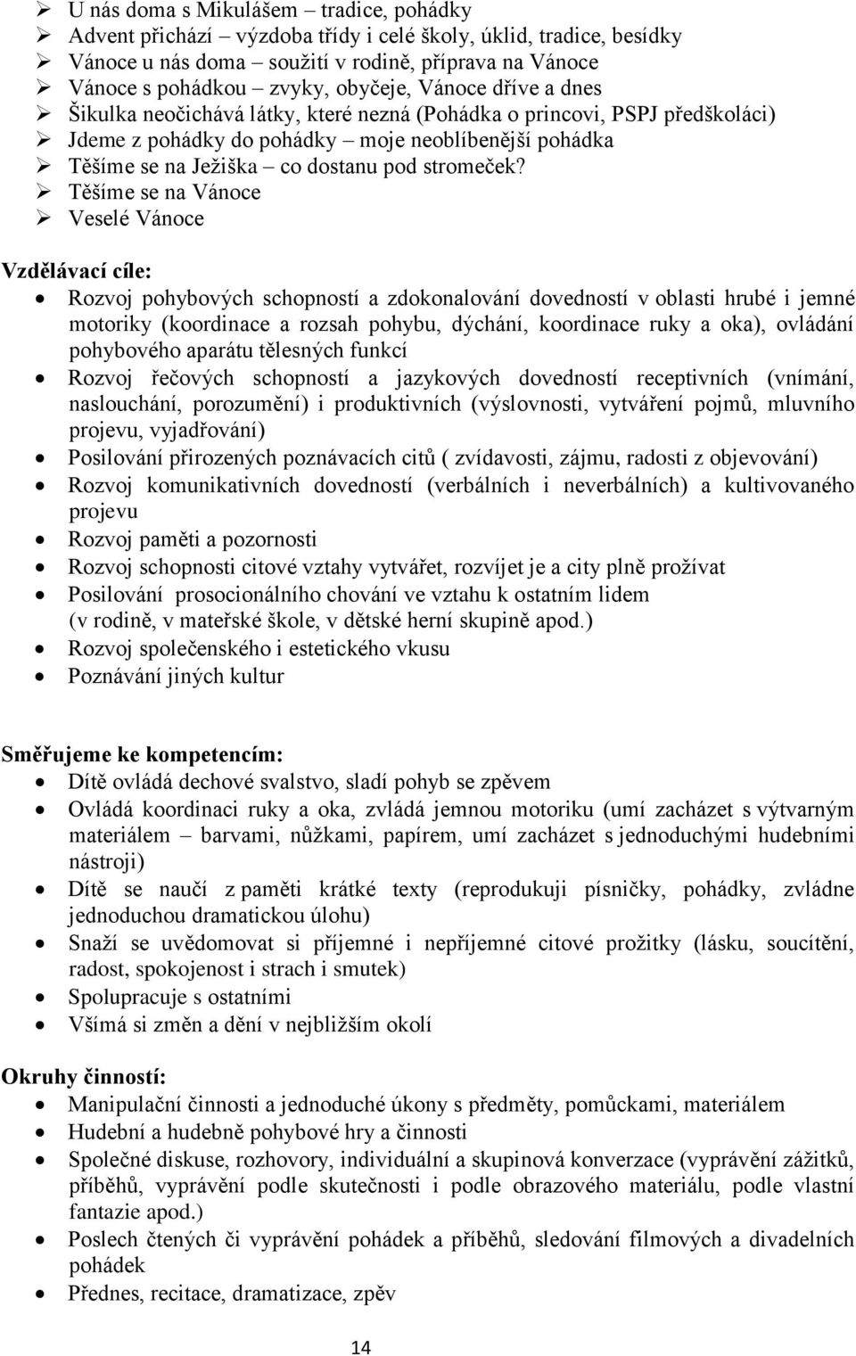 Těšíme se na Vánoce Veselé Vánoce Vzdělávací cíle: Rozvoj pohybových schopností a zdokonalování dovedností v oblasti hrubé i jemné motoriky (koordinace a rozsah pohybu, dýchání, koordinace ruky a