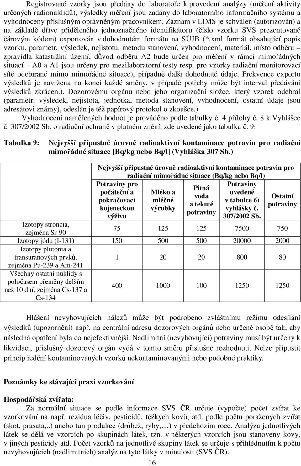 Záznam v LIMS je schválen (autorizován) a na základě dříve přiděleného jednoznačného identifikátoru (číslo vzorku SVS prezentované čárovým kódem) exportován v dohodnutém formátu na SÚJB (*.