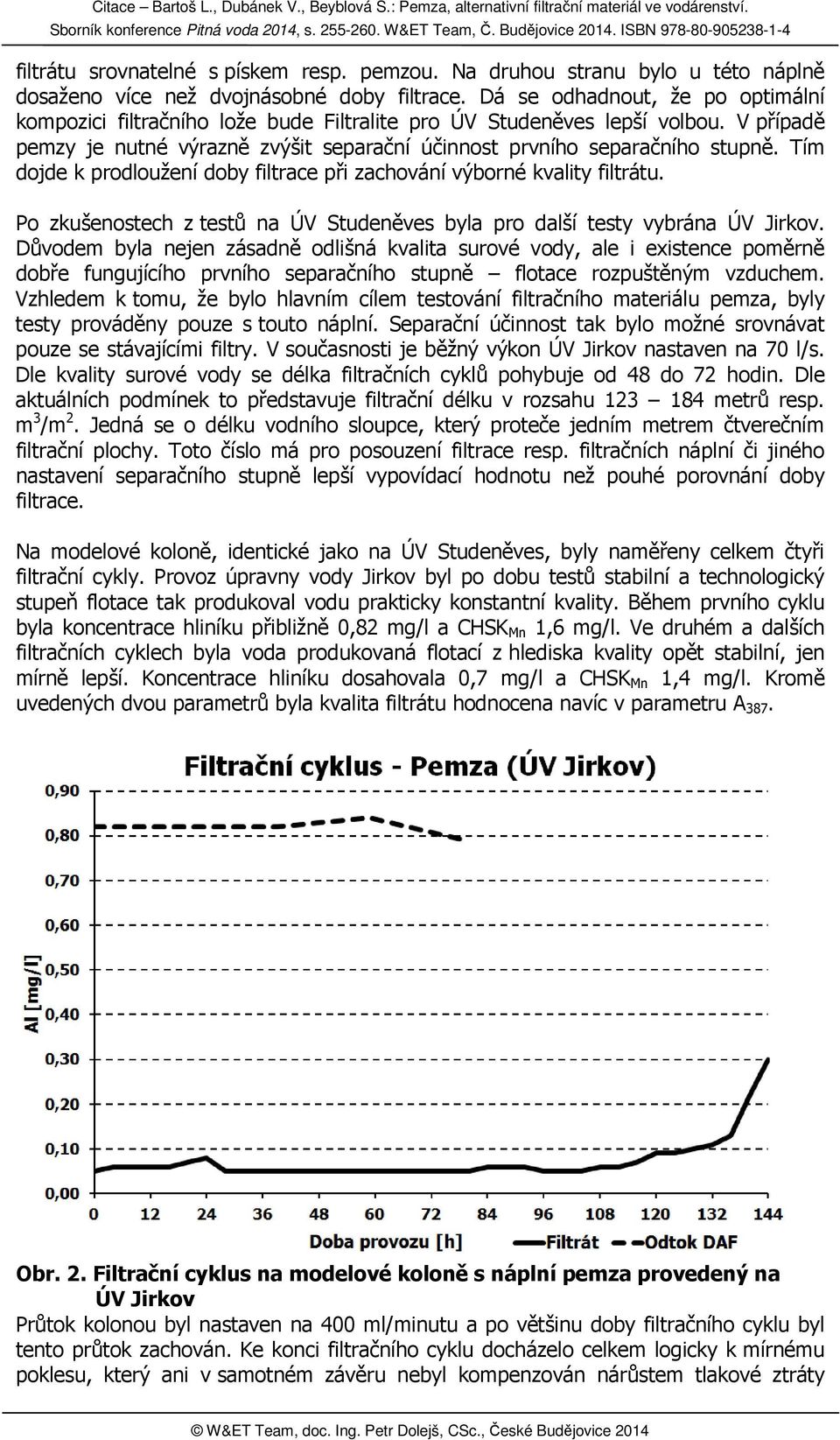 Tím dojde k prodloužení doby filtrace při zachování výborné kvality filtrátu. Po zkušenostech z testů na ÚV Studeněves byla pro další testy vybrána ÚV Jirkov.