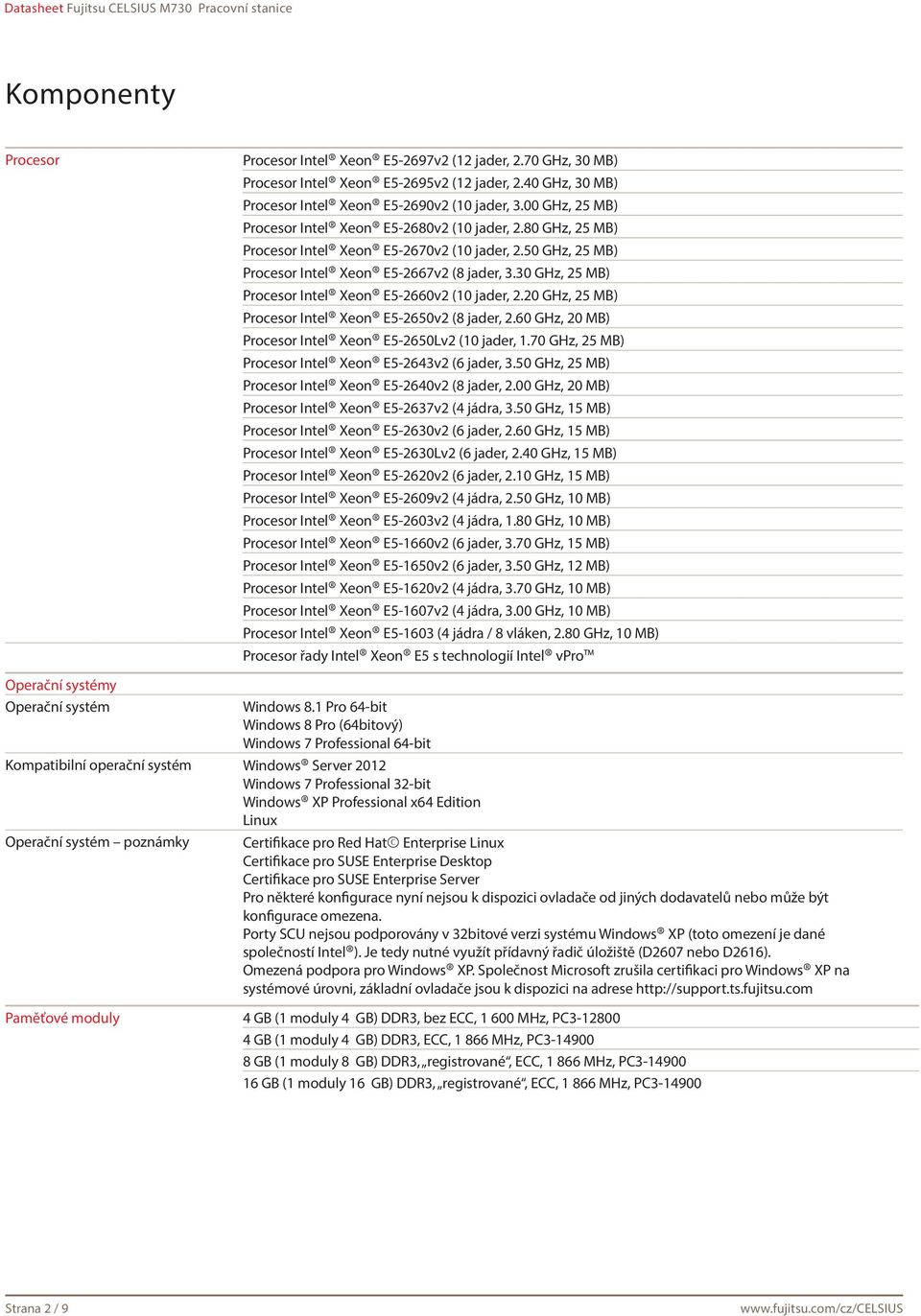 30 GHz, 25 MB) Procesor Intel Xeon E5-2660v2 (10 jader, 2.20 GHz, 25 MB) Procesor Intel Xeon E5-2650v2 (8 jader, 2.60 GHz, 20 MB) Procesor Intel Xeon E5-2650Lv2 (10 jader, 1.