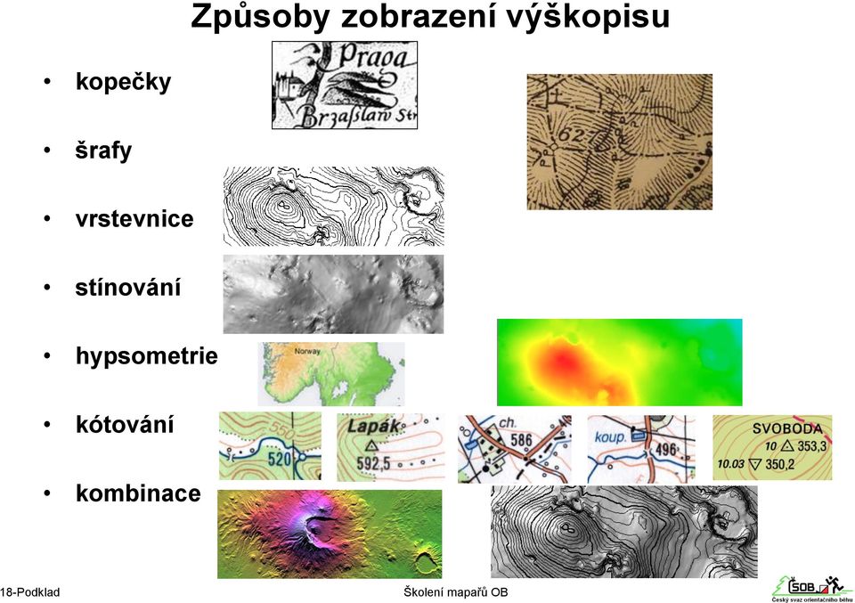 vrstevnice stínování