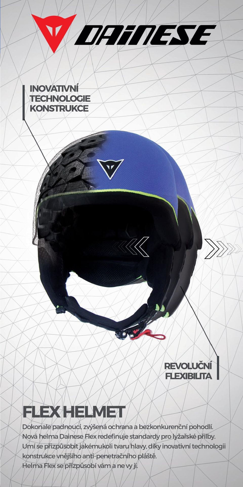 Nová helma Dainese Flex redefinuje standardy pro lyžařské přilby.