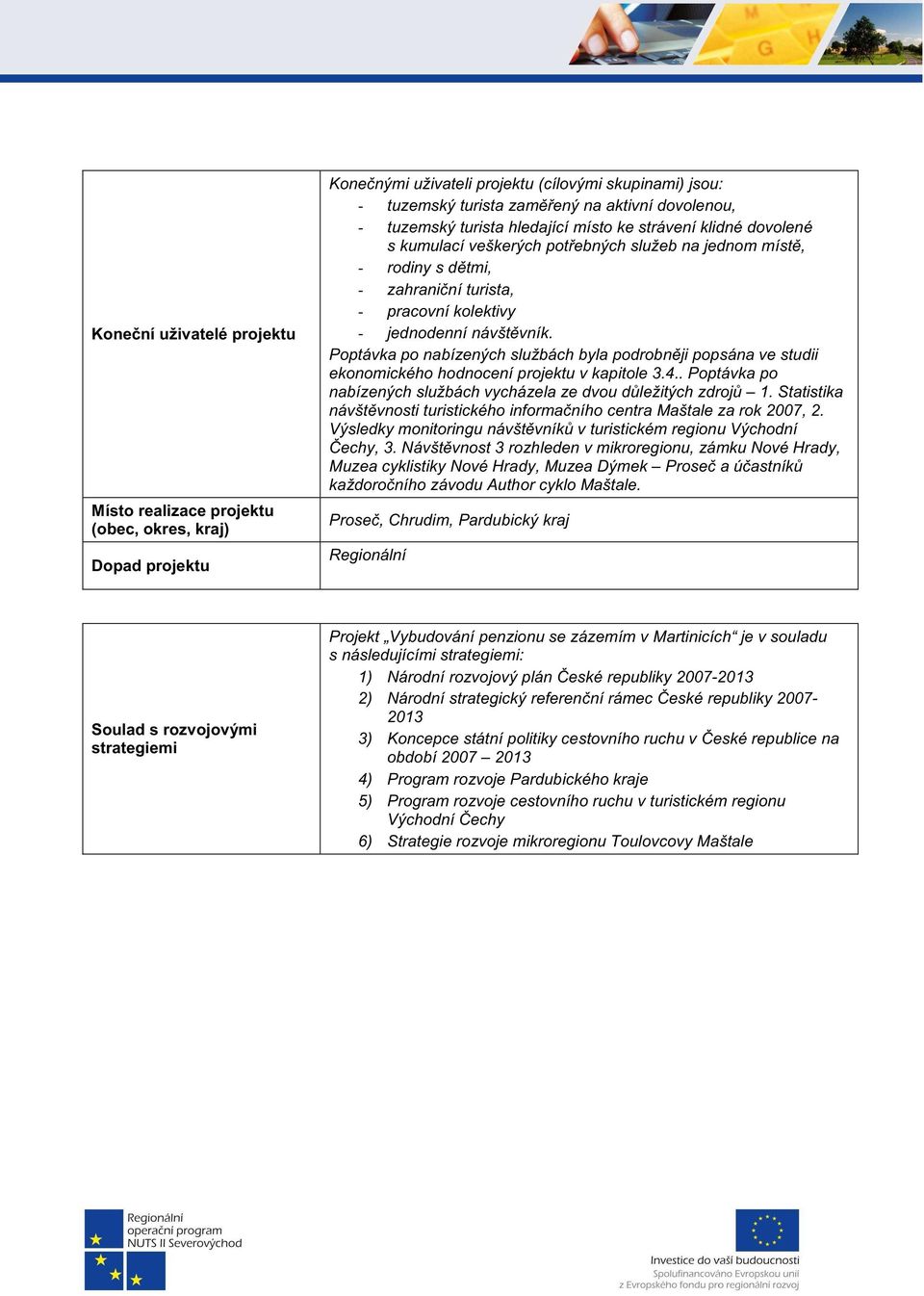 Poptávka po nabízených službách byla podrobnji popsána ve studii ekonomického hodnocení projektu v kapitole 3.4.. Poptávka po nabízených službách vycházela ze dvou dležitých zdroj 1.