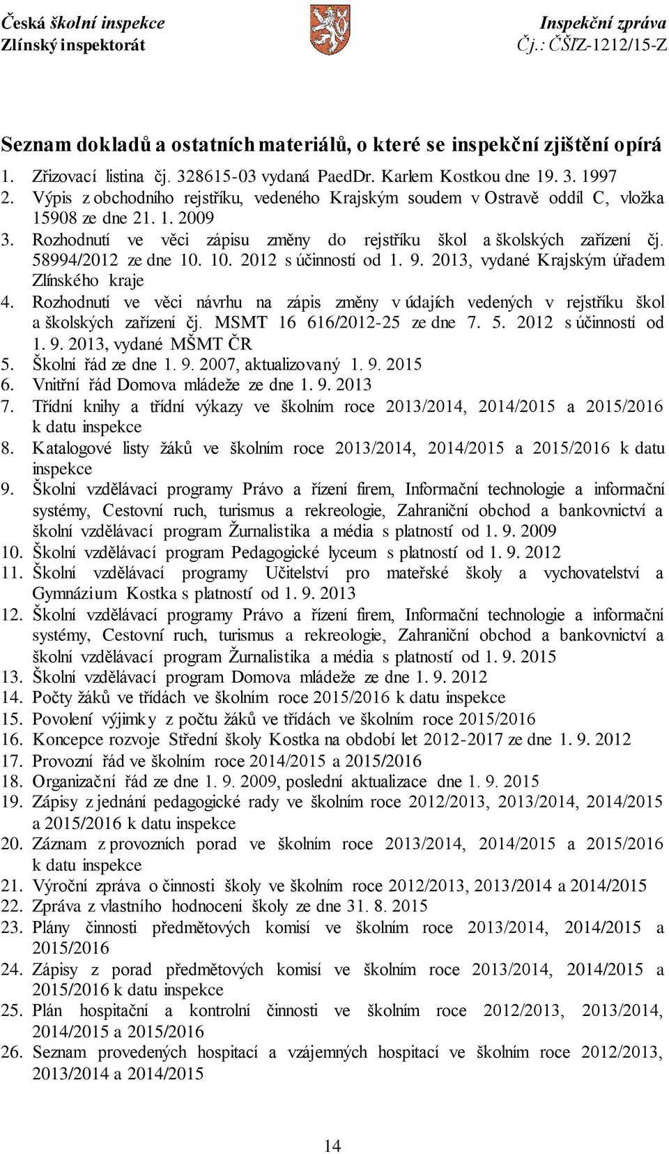 58994/2012 ze dne 10. 10. 2012 s účinností od 1. 9. 2013, vydané Krajským úřadem Zlínského kraje 4.