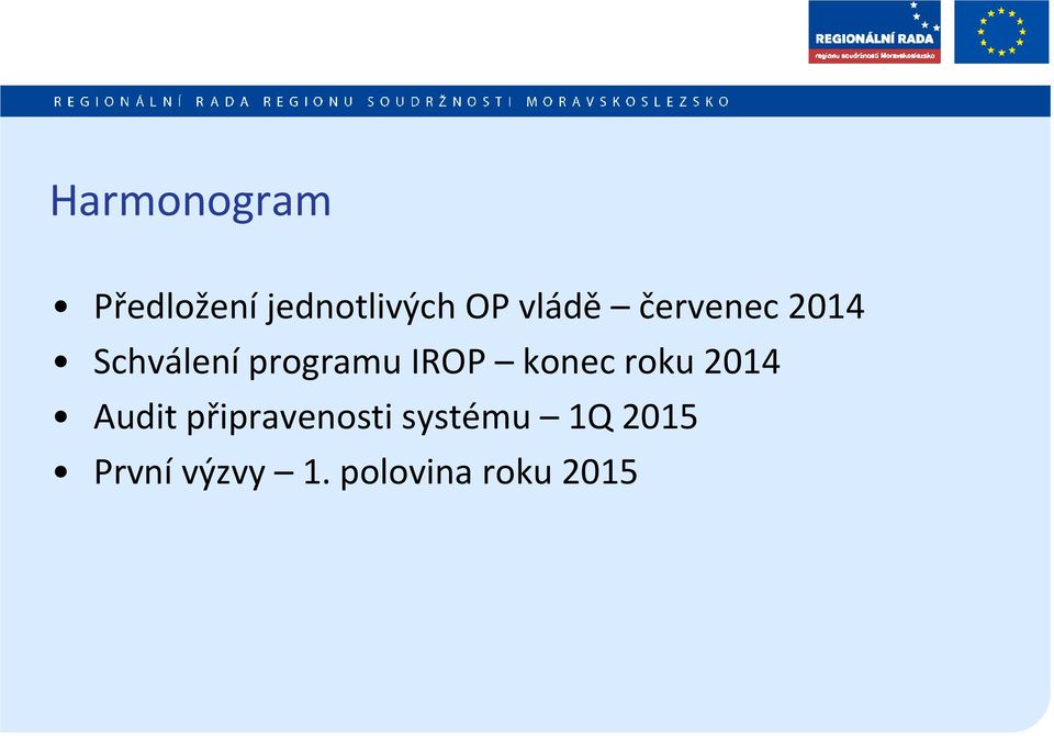 IROP konec roku 2014 Audit připravenosti