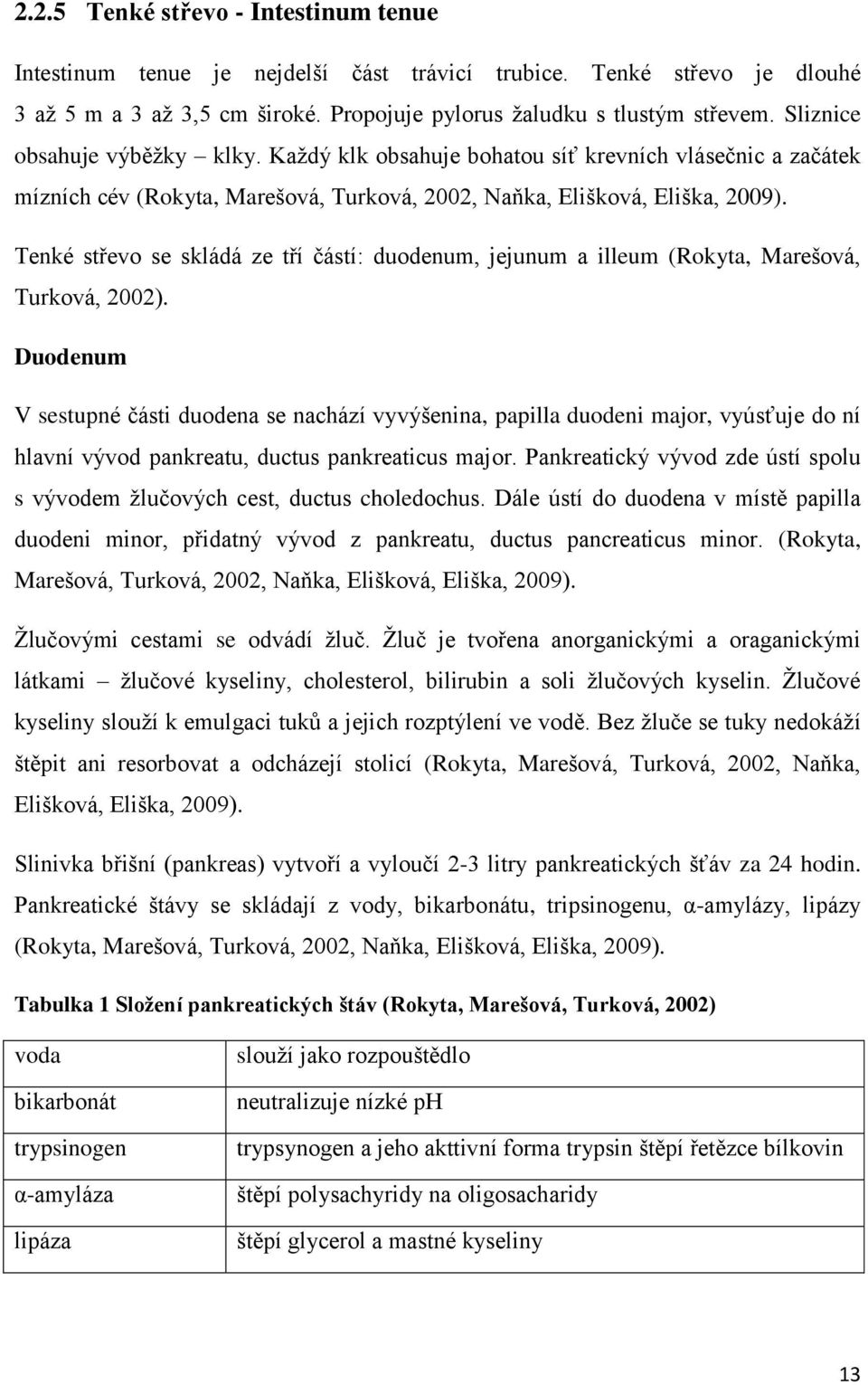 Tenké střevo se skládá ze tří částí: duodenum, jejunum a illeum (Rokyta, Marešová, Turková, 2002).