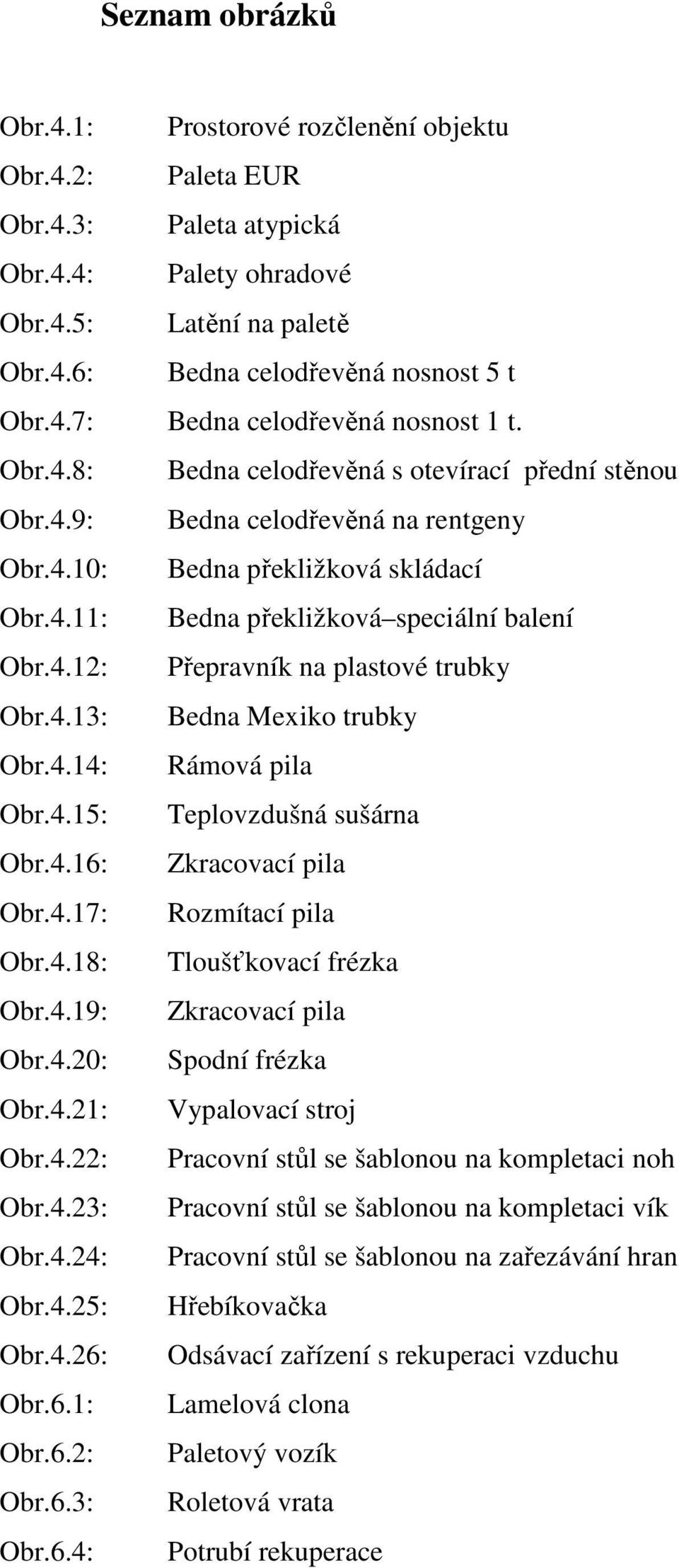 4.13: Bedna Mexiko trubky Obr.4.14: Rámová pila Obr.4.15: Teplovzdušná sušárna Obr.4.16: Zkracovací pila Obr.4.17: Rozmítací pila Obr.4.18: Tloušťkovací frézka Obr.4.19: Zkracovací pila Obr.4.20: Spodní frézka Obr.