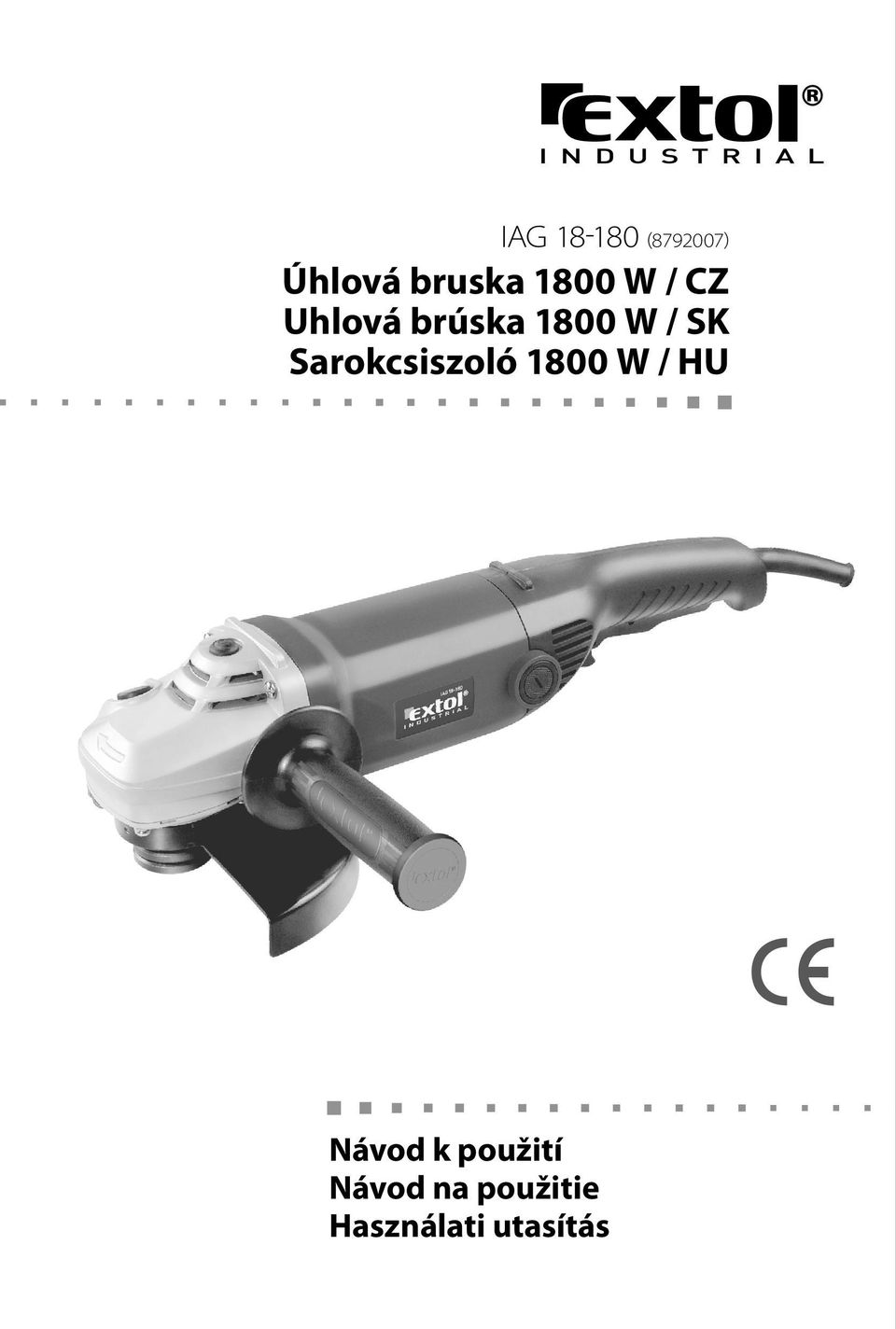 Sarokcsiszoló 1800 W / Návod k