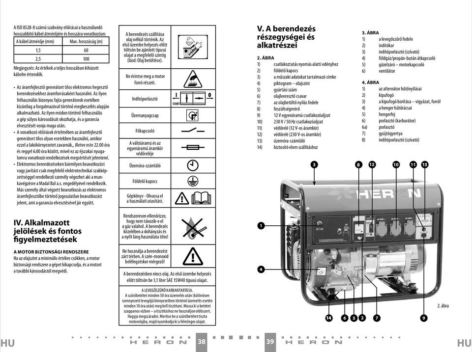 Az ilyen felhasználás bizonyos fajta generátorok esetében kizárólag a forgalmazóval történő megbeszélés alapján alkalmazható.