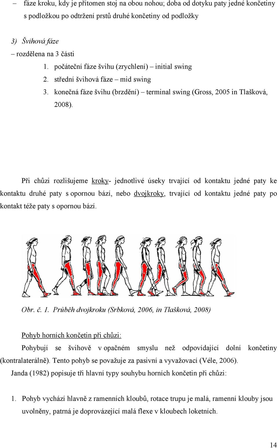 Při chůzi rozlišujeme kroky- jednotlivé úseky trvající od kontaktu jedné paty ke kontaktu druhé paty s opornou bází, nebo dvojkroky, trvající od kontaktu jedné paty po kontakt téže paty s opornou