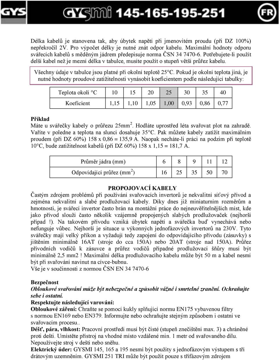 Všechny údaje v tabulce jsou platné při okolní teplotě 25 C.