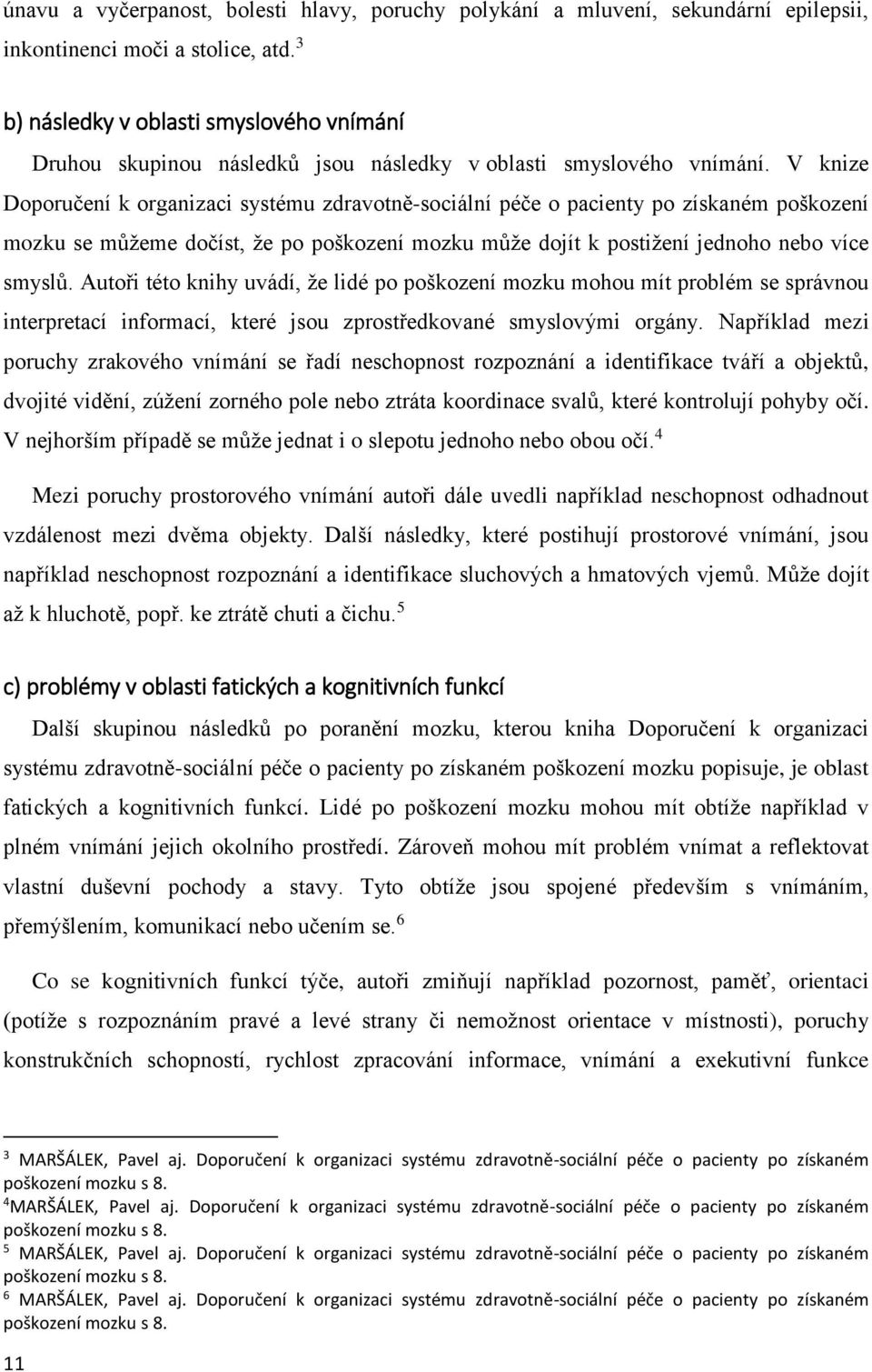 V knize Doporučení k organizaci systému zdravotně-sociální péče o pacienty po získaném poškození mozku se můžeme dočíst, že po poškození mozku může dojít k postižení jednoho nebo více smyslů.