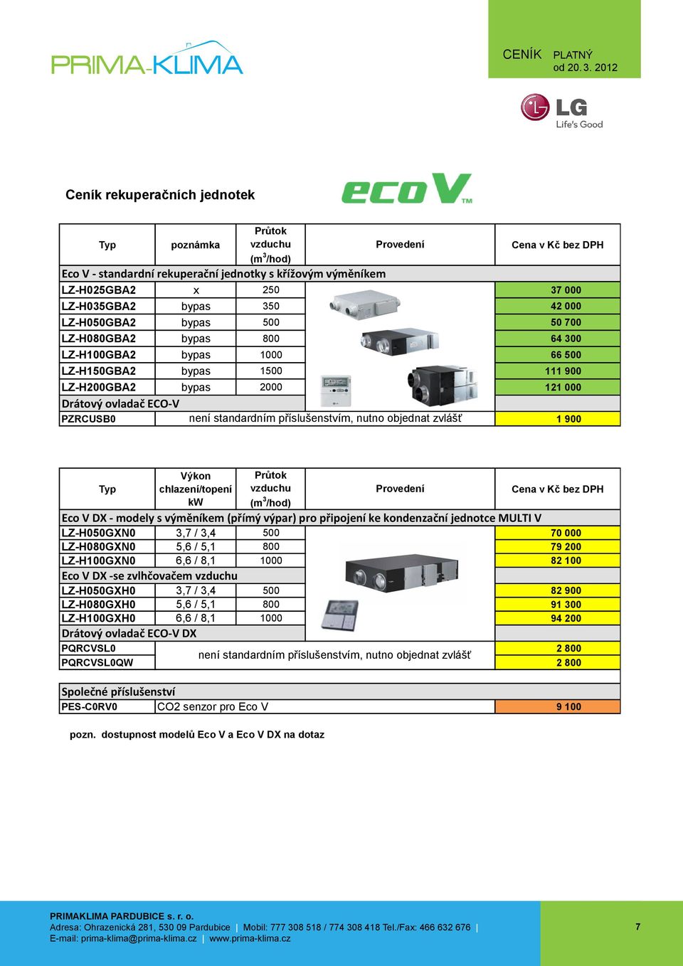 PVRCUSZ0 37 (pro 000 synchro jednotky) LZ-H035GBA2 bypas 350 Jednoduchý 42 000 drátový ovladač LZ-H050GBA2 bypas 500 PQRCVCL0Q (černý) 50 700 PQRCVCL0QW (bílý) LZ-H080GBA2 bypas 800 PQRCHCA0Q 64 300