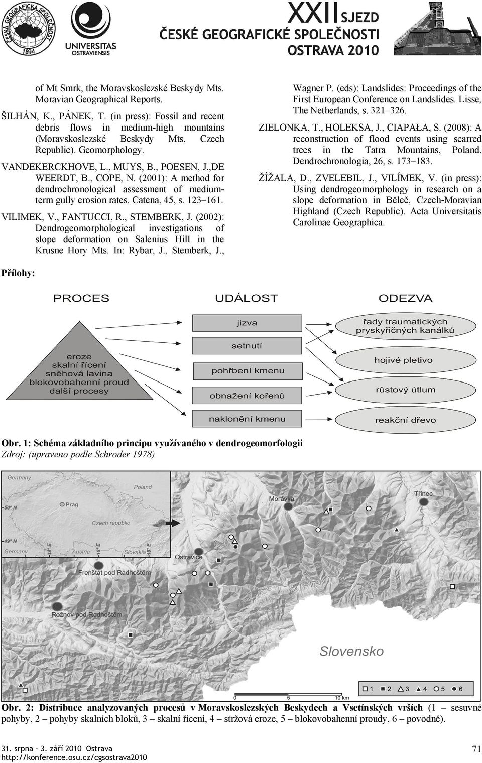 (2001): A method for dendrochronological assessment of mediumterm gully erosion rates. Catena, 45, s. 123 161. VILIMEK, V., FANTUCCI, R., STEMBERK, J.