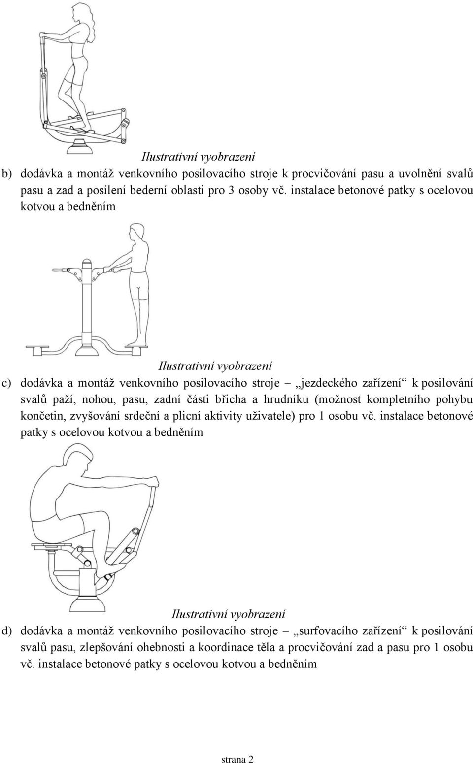 břicha a hrudníku (možnost kompletního pohybu končetin, zvyšování srdeční a plicní aktivity uživatele) pro 1 osobu vč.